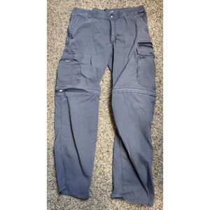 B.C. Clothing Men’s M 34x30 Convertible Pants Cargo Tactical Gray zip off legs